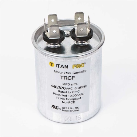 Packard 12.5 MFD 440/370-Volt Round Run Capacitor TRCF12.5